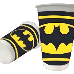 Vasos Platos Decoracion Batman Logo Negro Fiesta Mesa Promo