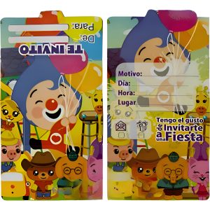 Tarjeta Invitacion Circo Payaso Plim Cumpleaños Fiesta Set