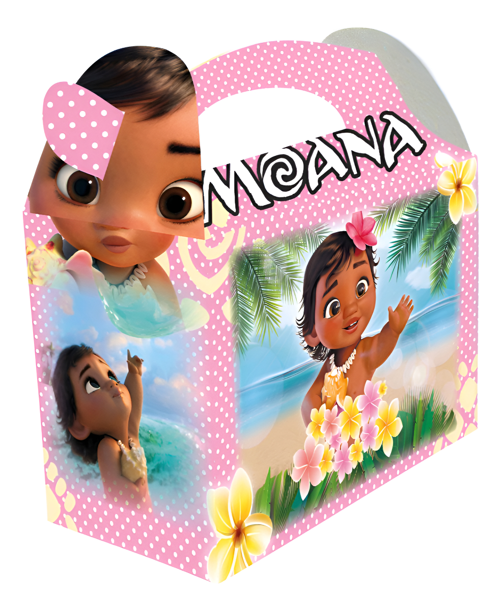 Cajita Fiesta Cumpleaños Moana Bebe Rosado X6 Comprar - Imagen 2