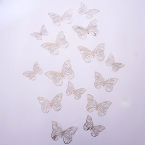 Mariposas 3d Decorativas Papel Troqueladas Plateado