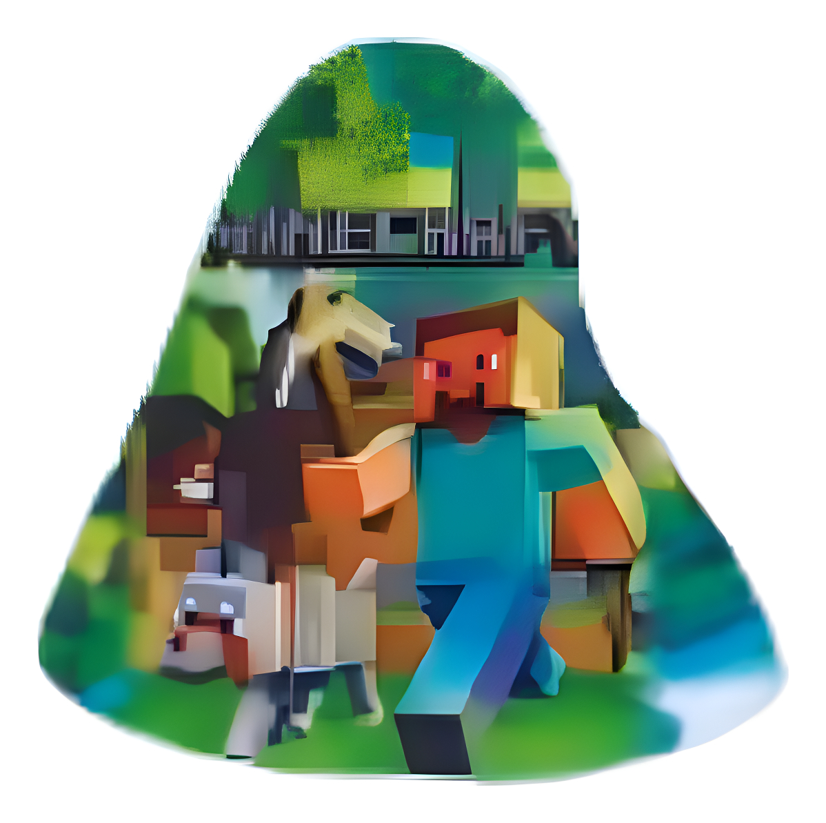 Gorro Cumpleaños Minero Fiesta Bloques Verde Juego X12 Envío - Imagen 2