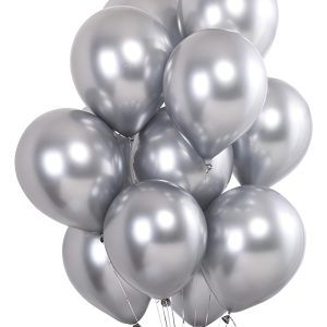 Globos Latex Cromado Reflex Plateado R12 30cm X12 Comprar