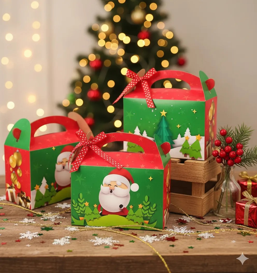 Caja Feliz Fiesta X6 Unidades Navidad Santa Comprar