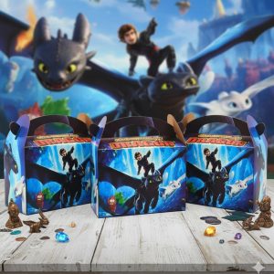 Caja Cajita Feliz Fiesta X12 Unidades Dragón Chimuelo