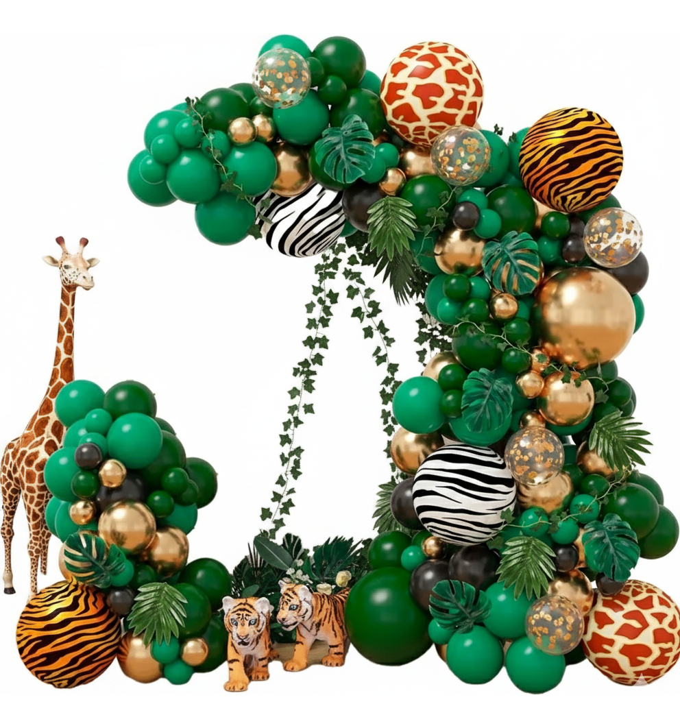 Globo Arco Decoracion Selva Animales Print Safari Jungla