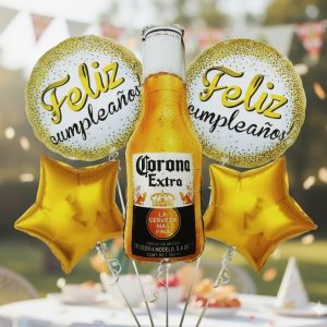 Bouquet Globo Decoracion Corona Cerveza Feliz Cumpleaños