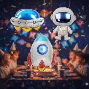 Kit Bouquet Globos Astronauta Espacial Nave Ovni Astronauta