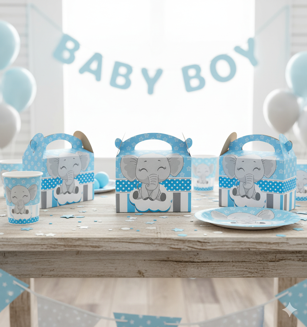 Caja Feliz Fiesta X6 Unidades Elefante Baby Shower
