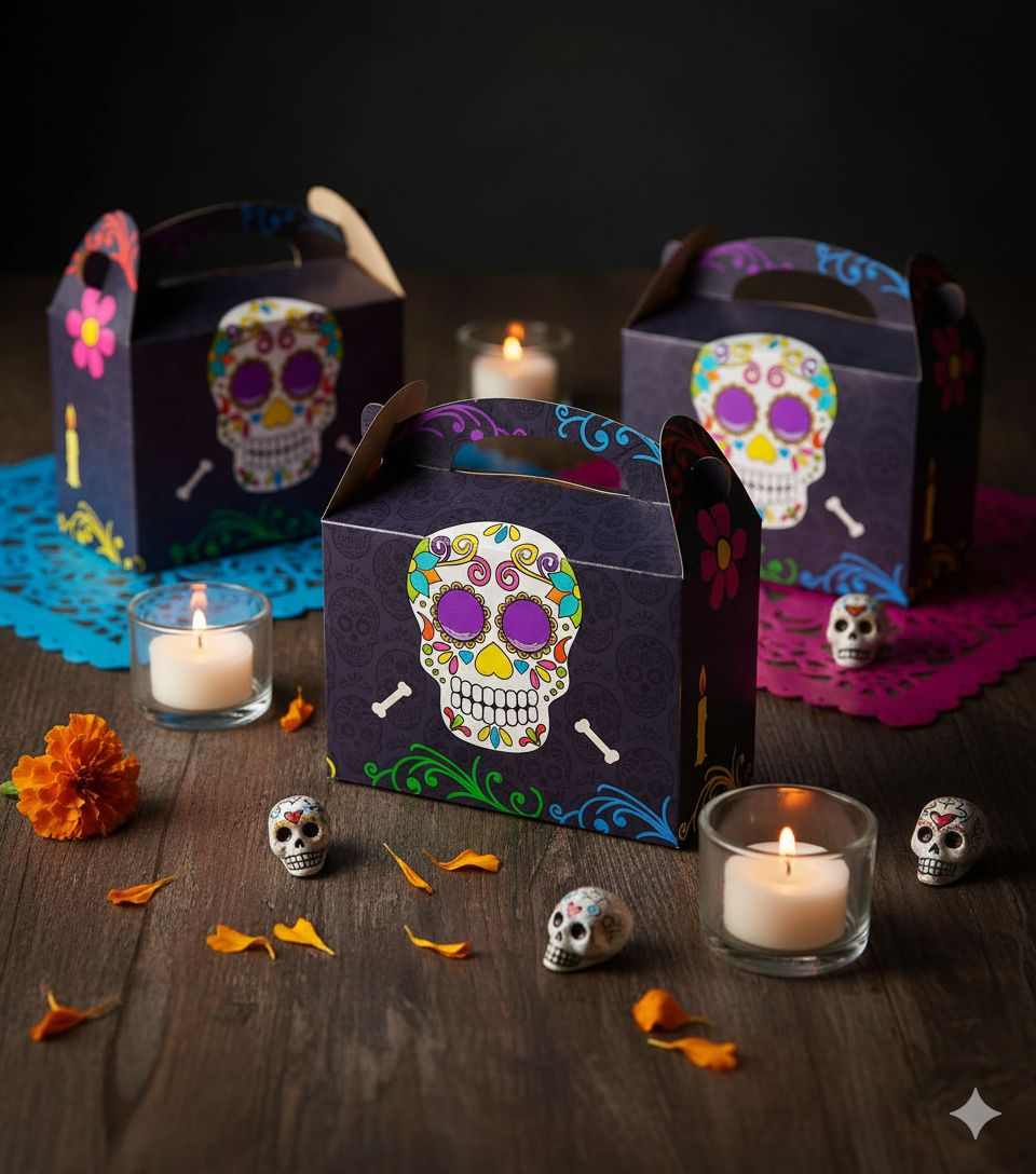 Caja Feliz Fiesta X6 Unidades Catrina Calavera Oferta