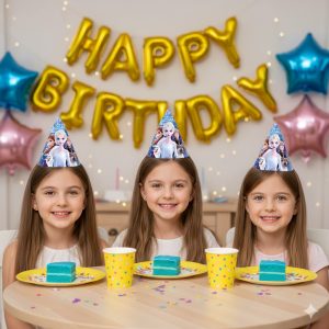 Gorro Fiesta Frozen Azul Princesa Elsa Ana Cumpleaños Oferta