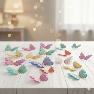 12 Mariposas Papel Metalizado Adhesivo Decorativas Pared