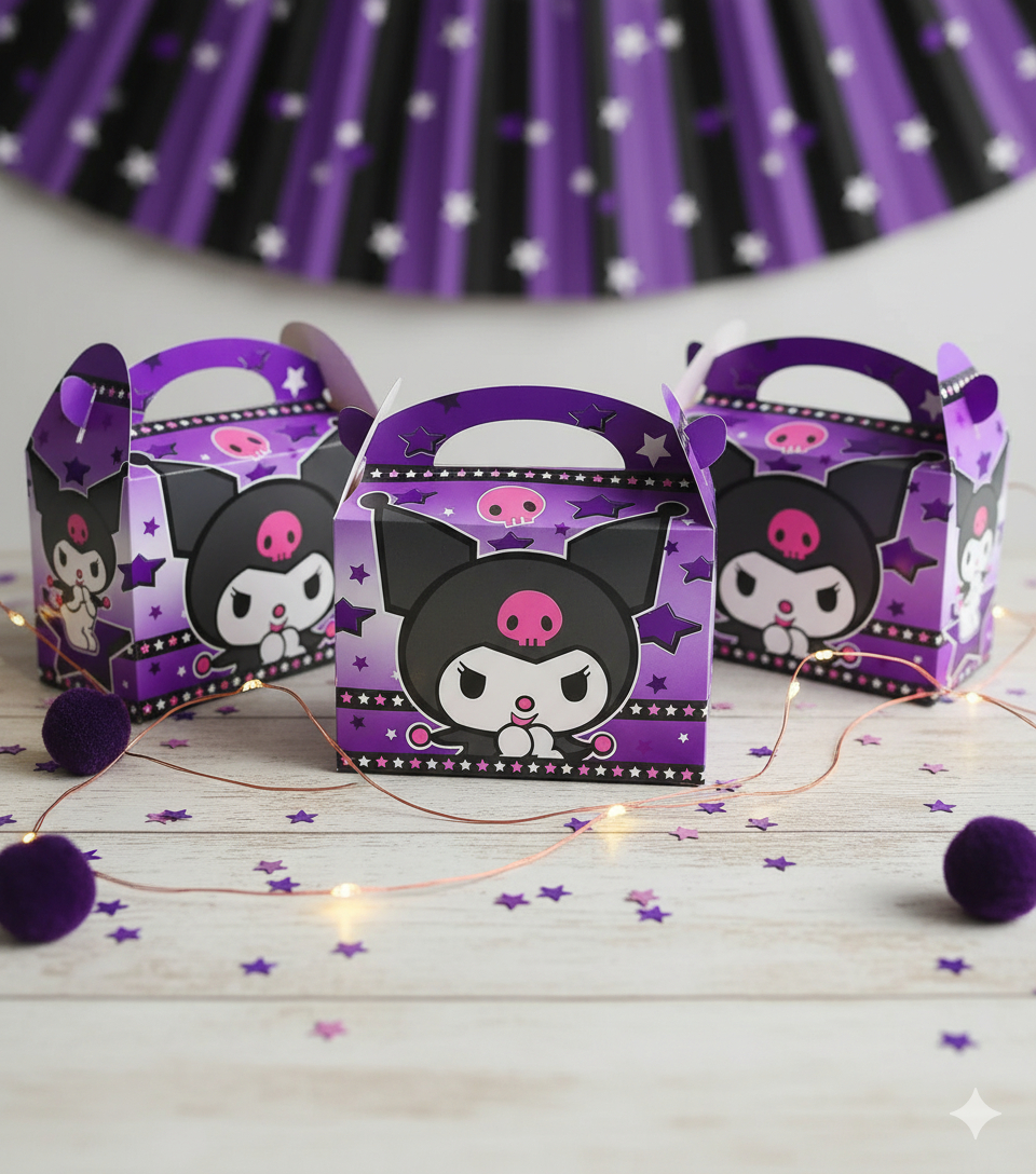 Caja Feliz Fiesta X12 Unidades Kuromi Kawaii Melody