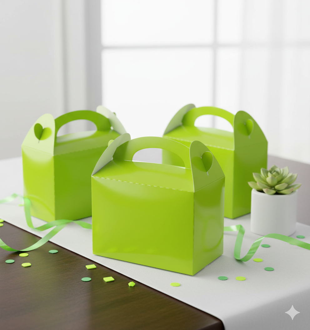 Caja Feliz Fiesta X12 Unidades Verde Unicolor Neon