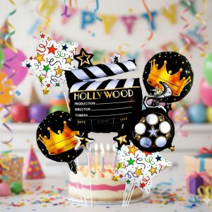 Bouquet Kit Globos Cine Television Corona Decoracion Fiesta