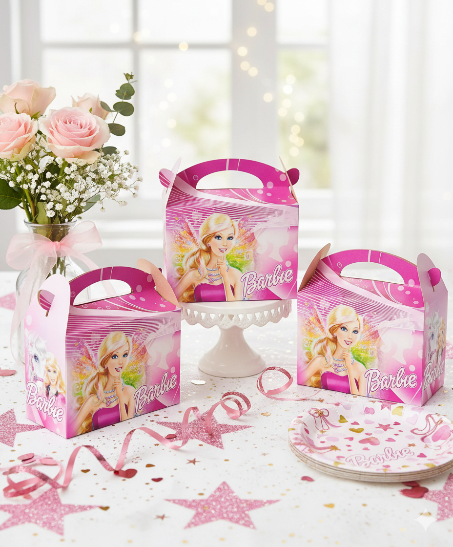 Caja Feliz Fiesta X6 Unidades Barbie Girl Niña Promo