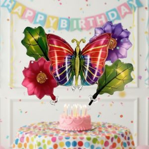 Bouquet Kit Globos Mariposa Encanto Hojas Flores Promo Top