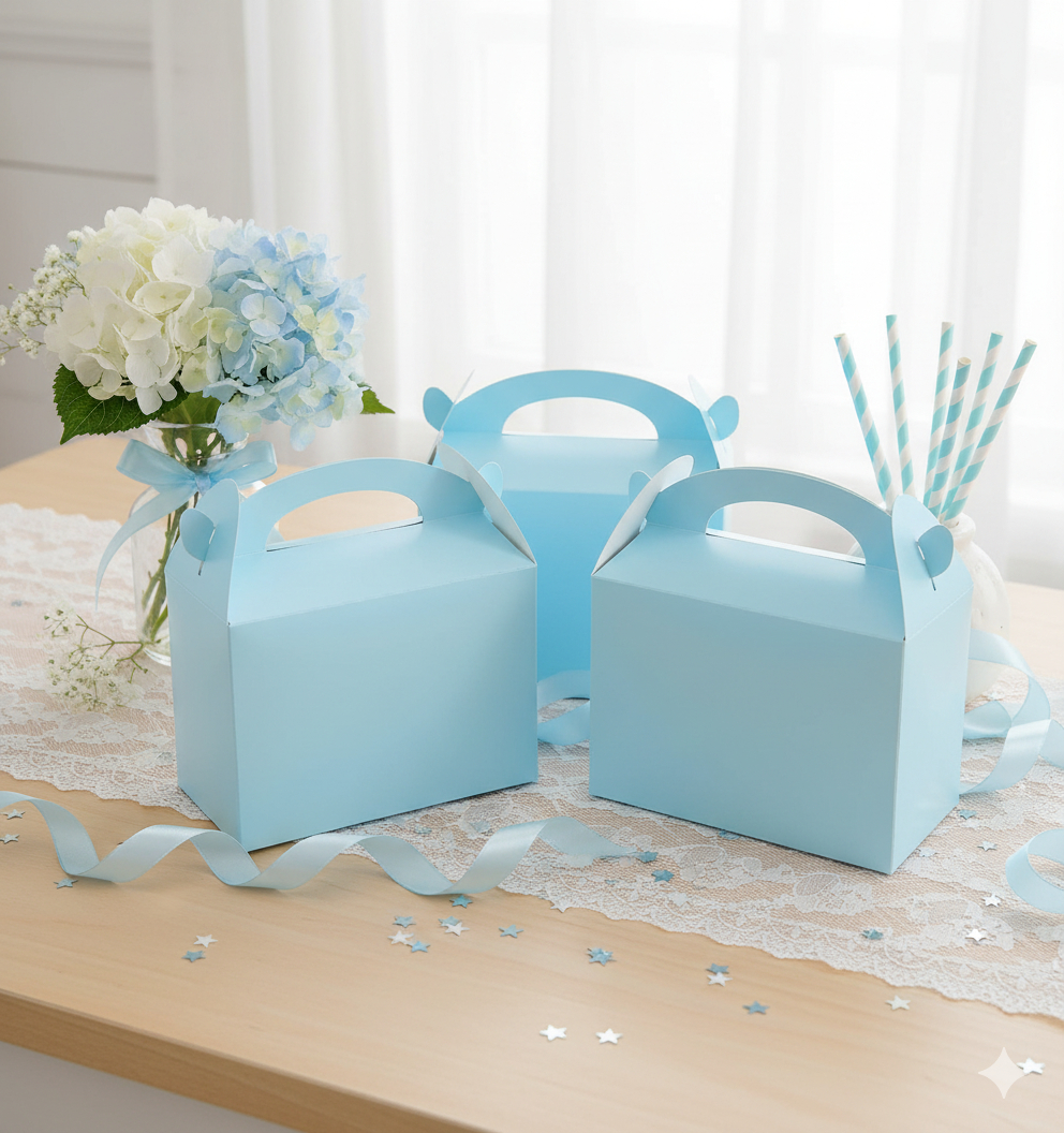 Caja Feliz Fiesta X6 Unidades Azul Pastel Unicolor