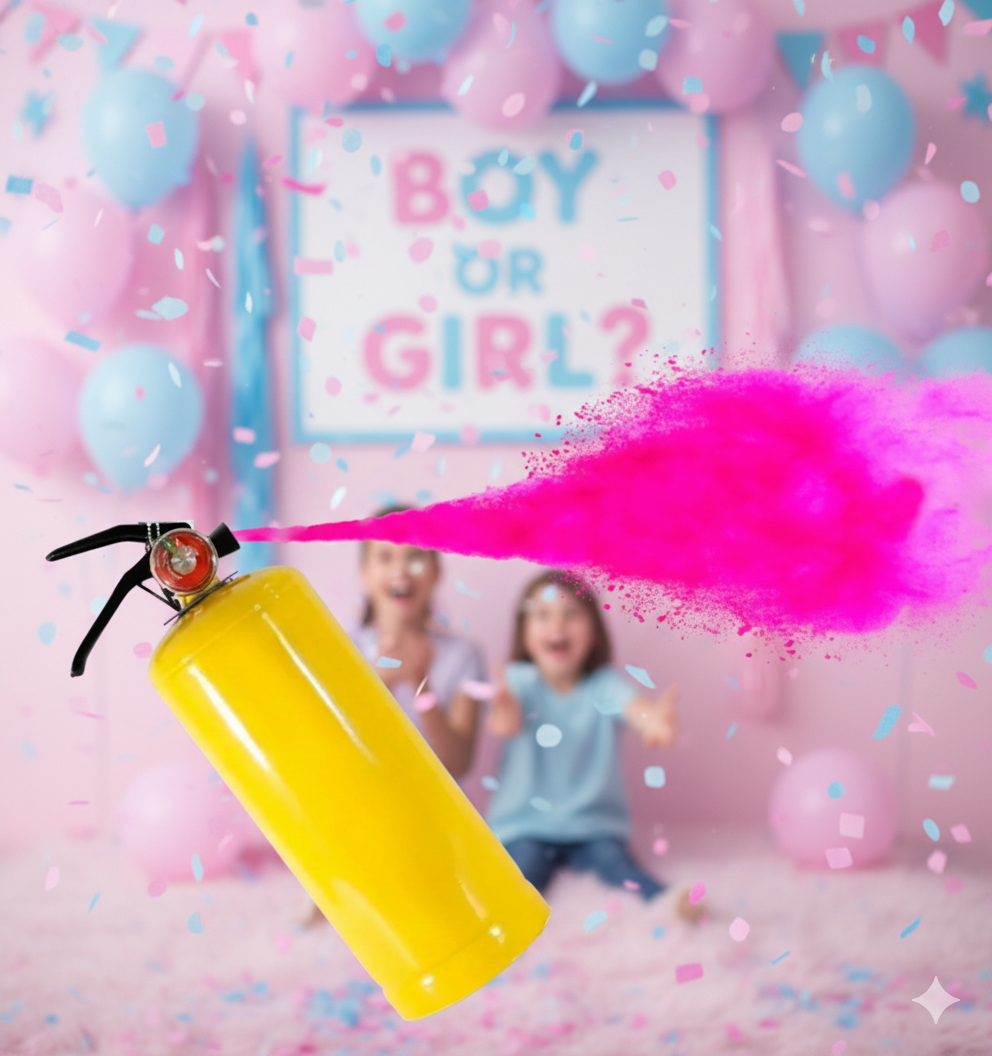 Extintor Color Fucsia 5 Libras Neon Revelacion Bebe Niña