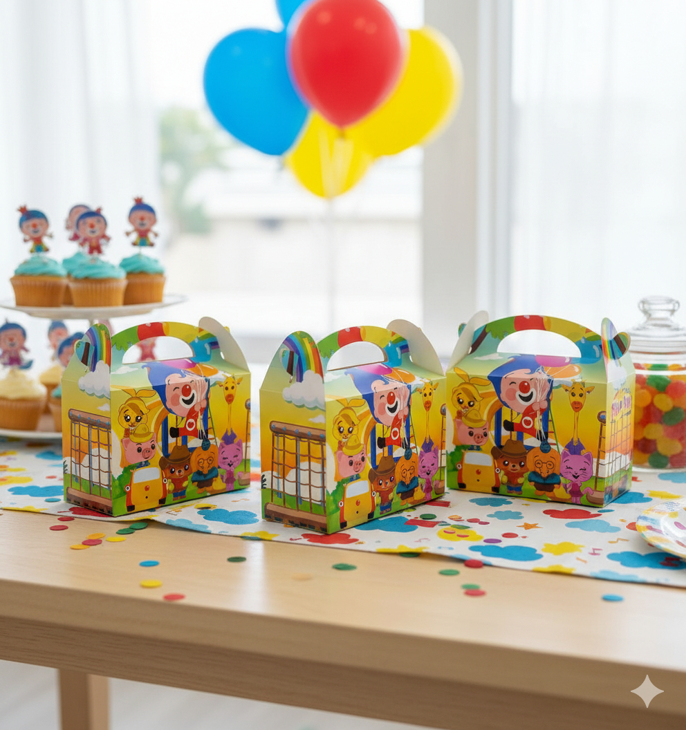 Caja Feliz Fiesta X12 Unidades Plim Payaso Circo Set