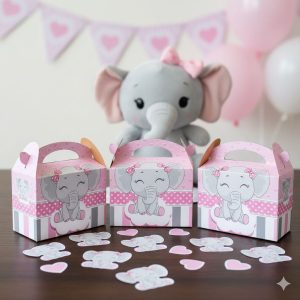 Caja Feliz Fiesta X12 Unidades Elefante Rosado Barato