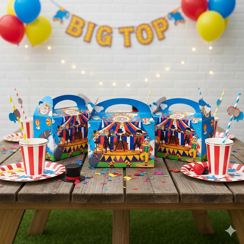 Caja Feliz Fiesta X12 Unidades Circo Circus Promo