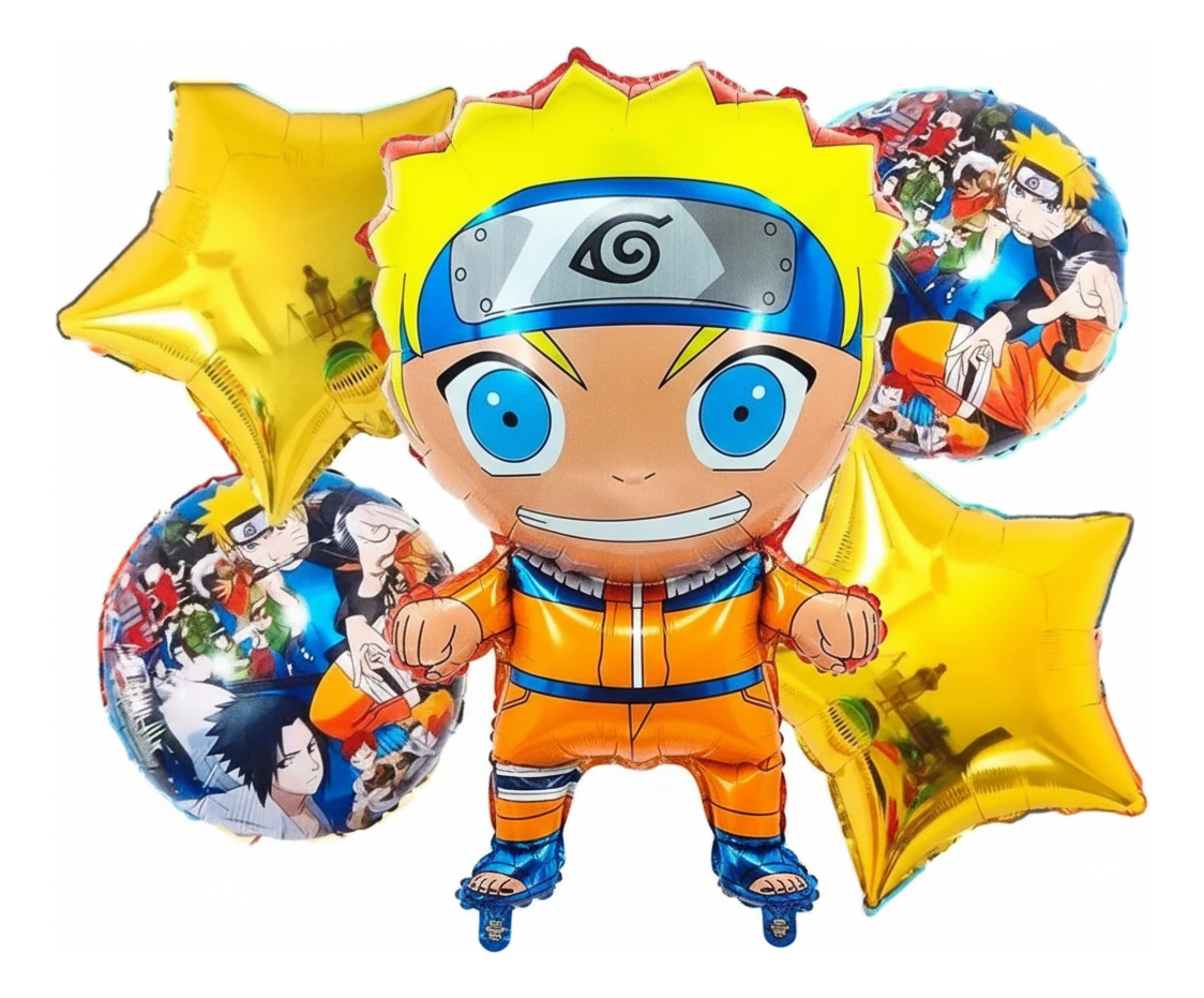 Bouquet Decoracion Ninja Globos Naruto Shippuden 5 Oferta