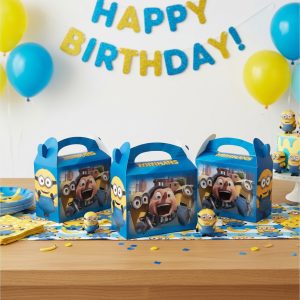 Caja Fiesta Minion Gru Mi Villano Azul X6 Promo Top