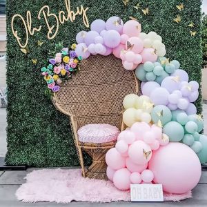 Decoracion Globos Arco Rosado Arcoiris Unicornio Cumpleaños