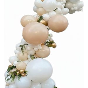 Arco Globos Recepción Blanco Arena Boda Bautizo Cumpleaños