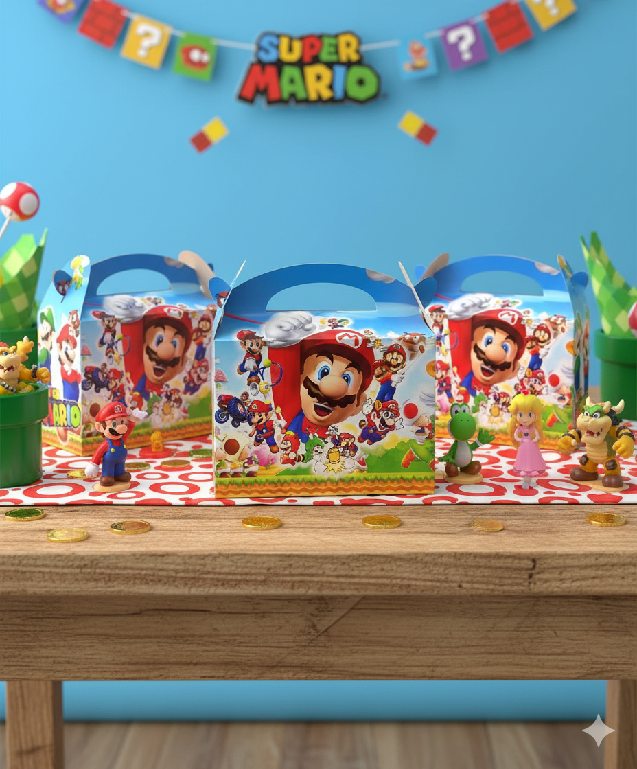 Caja Feliz Fiesta X12 Unidades Mario Bros Amigos Ya