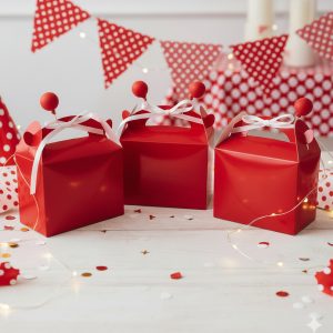 Caja Feliz Fiesta X12 Unidades Rojo Unicolor Promo
