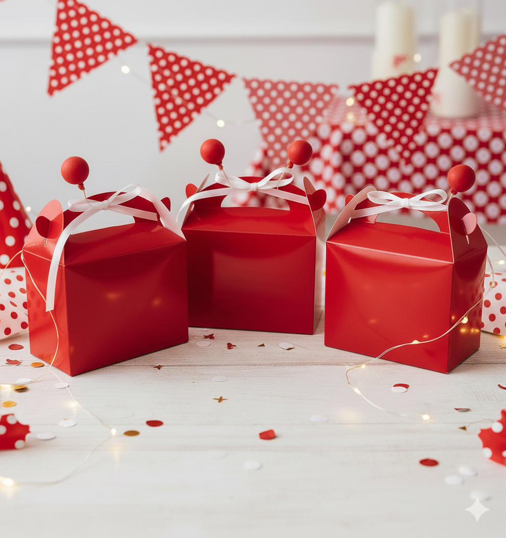 Caja Feliz Fiesta X12 Unidades Rojo Unicolor Promo